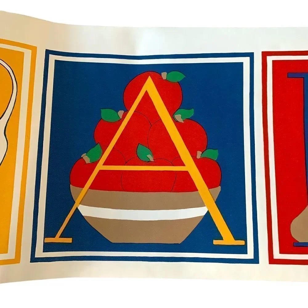 Vintage ABC Alphabet Wallpaper Border